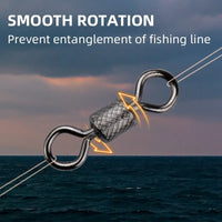 MEREDITH Fishing Swivels Ball Bearing Swivel 50PCS/Lot with Safety Snap Solid Rings Rolling Swivel for Carp Fishing Accessories