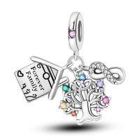 2025 Hot Sale Charms Bead 925 Sterling Silver Pink Butterfly Luminous Firefly Dangle Fit Bangle Bracelet Necklace DIY Jewelry Econic Blanks