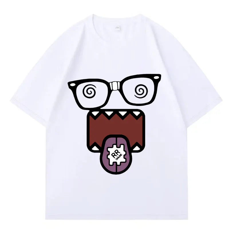 Domo Kun Funny Meme T Shirts Men's Women Clothes Classic Cotton Casual Tee Shirts Short Sleeve Summer T-shirt Tops Streetwear Quick Pick Grocers