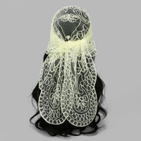 Elegant Lace Scarf Hollow Out Embroidery Foulard Bandana Solid Color Triangular Scarf Thin Vintage HandkerChiefs for Hair Woman Quick Pick Grocers