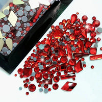 180pcs AB Flatback Glass Nail Art Rhinestones Multi-shape Mixed Diamond Gems Blue Purple Crystal Stones For DIY Nail Decoration Econic Blanks