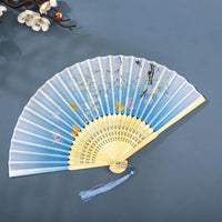 Hand Fan Foldable Silk Fan Noodles Bamboo Fan Bones Halloween Cosplay Prop Christmas Wedding Decoration Party Gifts Art Crafts Econic Blanks