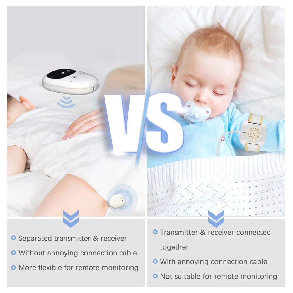 Wireless Bedwetting Alarm Pee Alarm with Receiver for Boys Grils Kids Potty Training Elder Care 10-20M Range Vibration Reminding Purest Peak