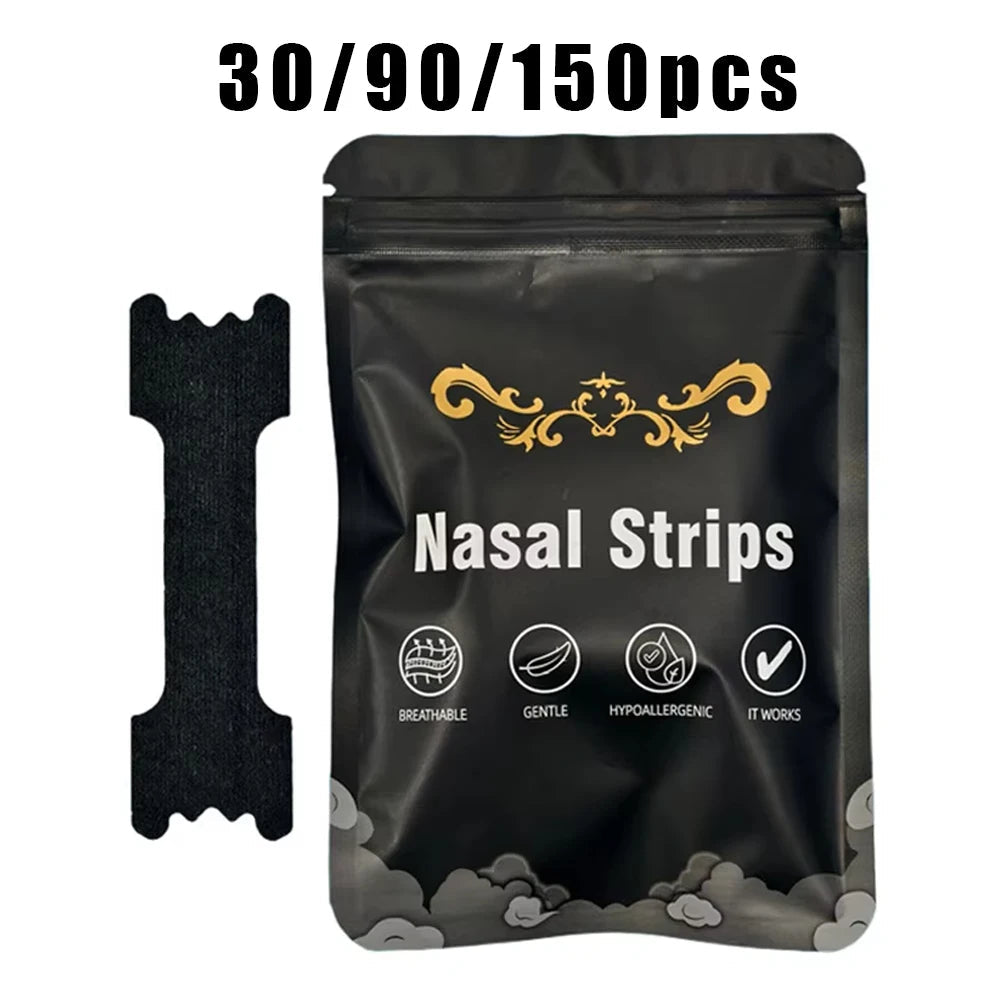 30/90/150PCS Enhanced Adhesion Sports Nasal Strips Breathable Comfortable Design Sleep Aid Non-Invasive Anti Snoring Nose Patch Quick Pick Grocers
