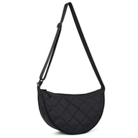 Waist Half Moon Belt Bag Solid Color Crossbody Bag Large Capacity Shoulder Bags Portable Nylon Plaid Travel Bags for Commuting Quick Pick Grocers