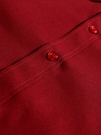 Men's Solid Red Long Sleeve Formal Dress Shirt for Business Office Wear Quick Pick Grocers