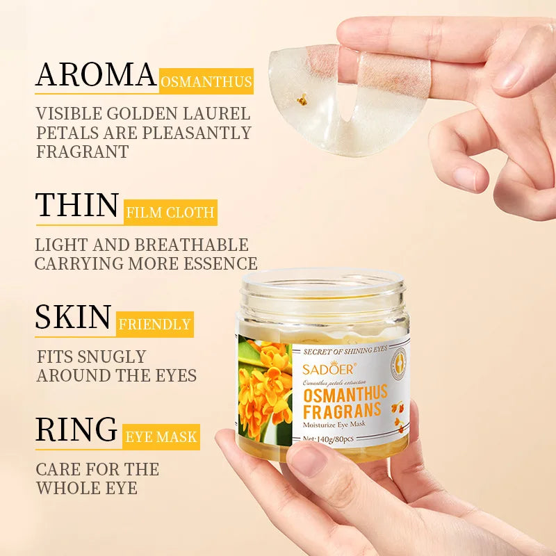 80 Osmanthus Eye Masks, Containing Osmanthus Extract, Hydrate and Moisturize, Nourish the Eyes, and Improve the Skin Around the Eyes Suitable for Daily Eye Care, a Gift for Mom on Mother's Day Quick Pick Grocers