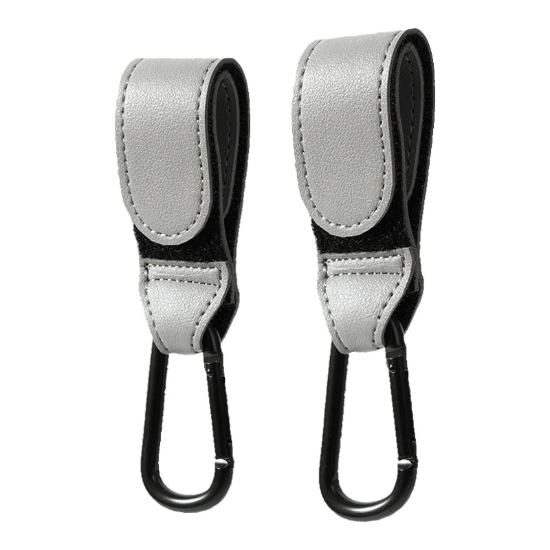 Baby Stroller Hook Fashion PU Leather Adjustable Pram Hook Cart Organizer Diaper Bag Hanger Children Boy Girl Travel Accessories Purest Peak