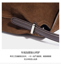2026 Autumn Winter All-match Bowling Tote All-match Matte Suede Cowhide Leather Women Shoulder Bag Coffee Purple Noble Handbag Quick Pick Grocers
