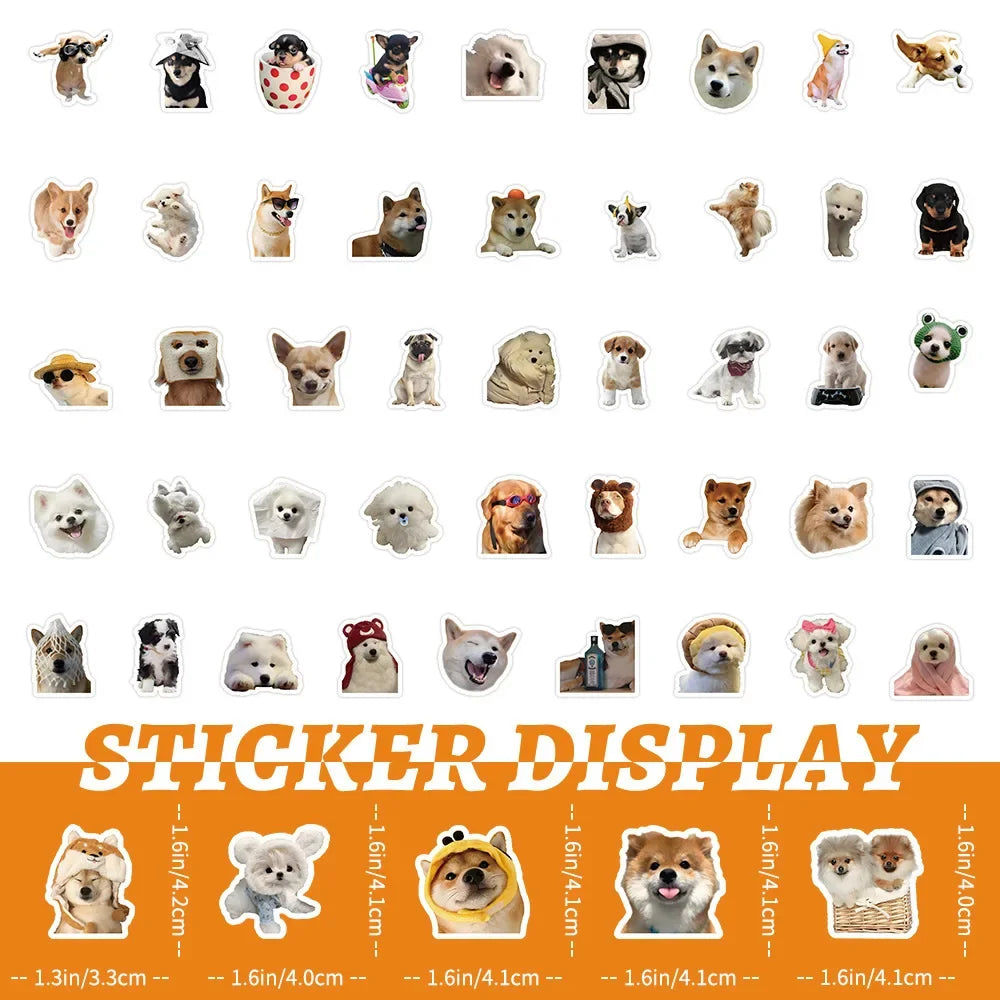 10/100/1000Pcs Funny Dog Stickers Cartoon Cute Decals Toy Guitar Phone Bicycle Laptop Notebook Luggage Car Graffiti Kids Sticker Quick Pick Grocers