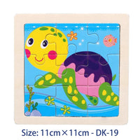 11cm/4.33in Kids Wooden Jigsaw Puzzle Games Cartoon Animal Vehicle Pattern Children Montessori Educational Toys Econic Blanks