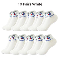 5/10/20 Pairs Men Ankle Socks Cotton Brand Classic Fashion Black White Socks Breathable Mesh Athletic Sports Socks for Summer Quick Pick Grocers