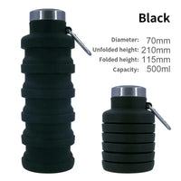 1pc Collapsible Water Bottle, Reuseable BPA Free Silicone Foldable Bottles Portable Hiking Cup For Outdoor Mountaineering Tours Econic Blanks