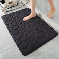 3D Non Slip Bathroom Mat Bath Mats Absorbent Doormat Carpet Cobblestone Embossed Door Floor Mats Machine Washable Quick Drying Econic Blanks