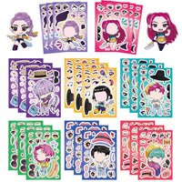 8Sheets Children DIY Puzzle Sticker Games K-POP DEMON HUNTERS Make A Face Funny Assemble Jigsaw Stickers Kids Educational Toys Purest Peak Salt
