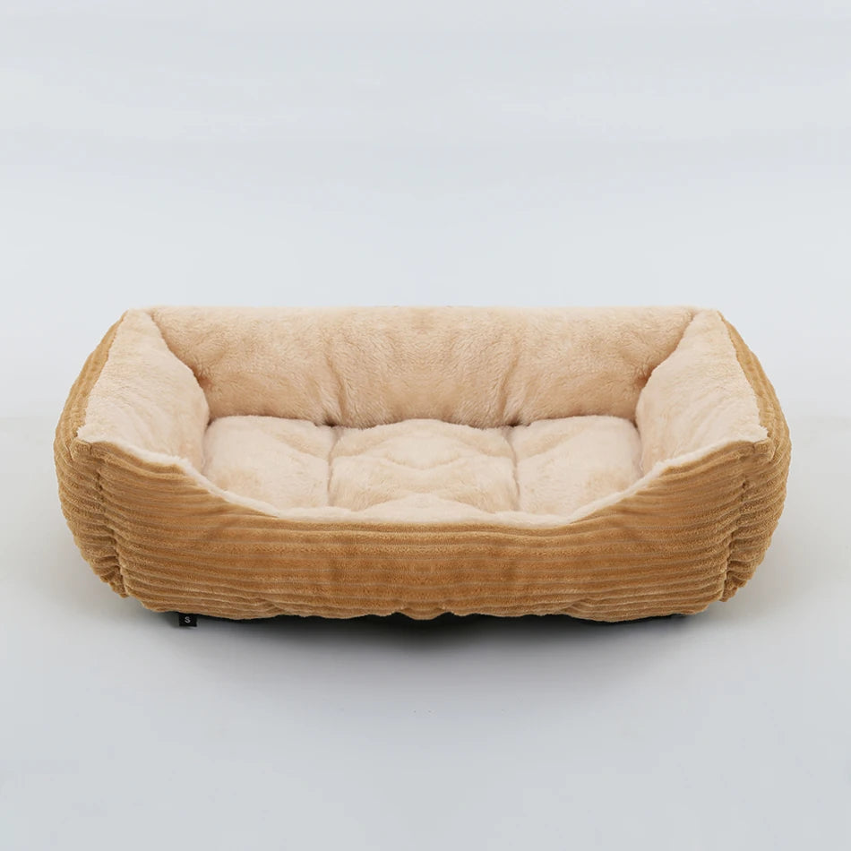 Bed for Dog Cat Pet Square Plush Kennel Medium Small Dog Sofa Bed Cushion Pet Calming Dog Bed House Pet Supplies Winter Quick Pick Grocers