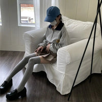 Fashion Pure Cotton Knee-high Socks Solid Color Keep Warm Long Tight Socks Boot Socks Fall Winter Quick Pick Grocers