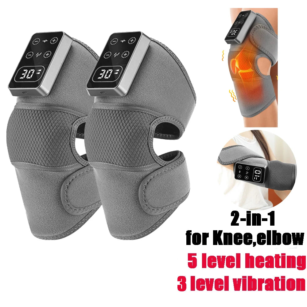 Eletric Heating Knee Massage Device Vibration Knee Pads for Shoulder Elbow Joint Warm Massage Thermal Knee Pad Blood Circulation Quick Pick Grocers