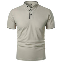 Summer Men's Short Sleeve Collar Tshirts New Solid Color Casual Polo Shirt Trendy Breathable Loose Basic Splice Top Quick Pick Grocers
