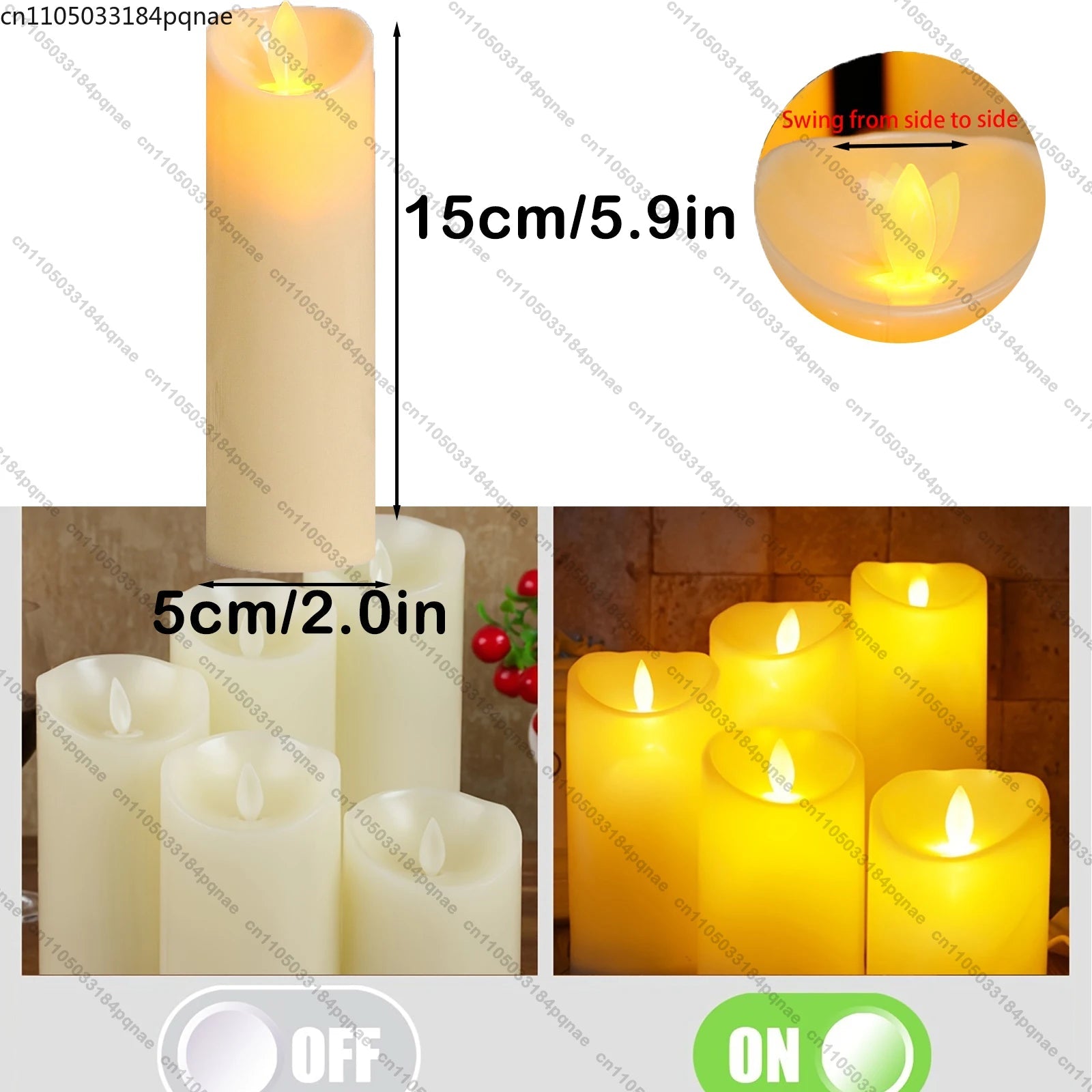 10-120pcs Flameless Fake Candle LED Flickering Candles Battery Operated LED Pillar Candles for Wedding Halloween Decor Party Econic Blanks