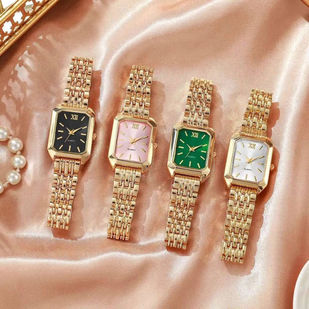 Fashion Rectangle Women Quartz Watch Luxury Analog Wristwatches Reloj Mujer Girls Clock Gift（Without Box） Quick Pick Grocers