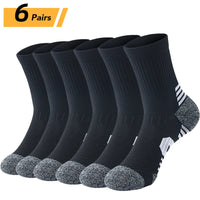 6/5/3 Pairs Men's Athletic Socks Sports Breathable Outdoor Running Compression Socks Cotton Training Long Black Stretch Socks Quick Pick Grocers