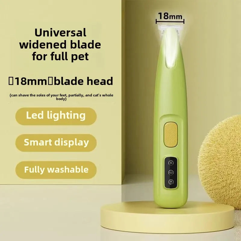 New Dog Paw Trimmer with LED Light Fully Waterproof Pet Hair Trimmer with LED Display Dog Clippers for Grooming 18mm Widen Blade Quick Pick Grocers