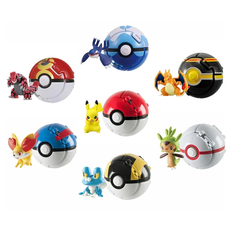 Pokemon Elf Ball Pokeball Anime Figure Cartoons Pikachu Charizard Piplup Kyogre Pocket Monster Pet Anime Action Model Toy Gifts Quick Pick Grocers