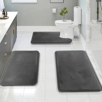 Three Piece Toilet, Bath Floor Mat, Shower Mat, Bath Absorbent Mat, Non Slip Carpet, Soft and Comfortable, Laundry Room. Quick Pick Grocers