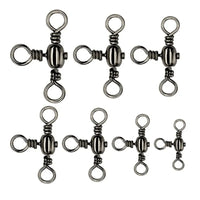 50PCS/Bag Fishing Accessories Black Nickel Plating Three-Prong Connector T-Swivel Sub-Line Splitter Outdoor Fishing Bazi Ring
