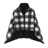 1pc Wearable Blankets Shawl Blanket Flannel Lazy Casual Office Blanket Econic Blanks