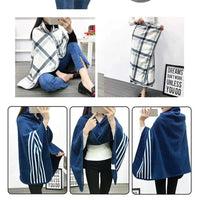 Lady Multifunction Doublelayer Tartan Plaid Blanket Scarf Wrap Shawl Winter Warm шарф женский Elegant Womens Shawl Scarf Winter Econic Blanks