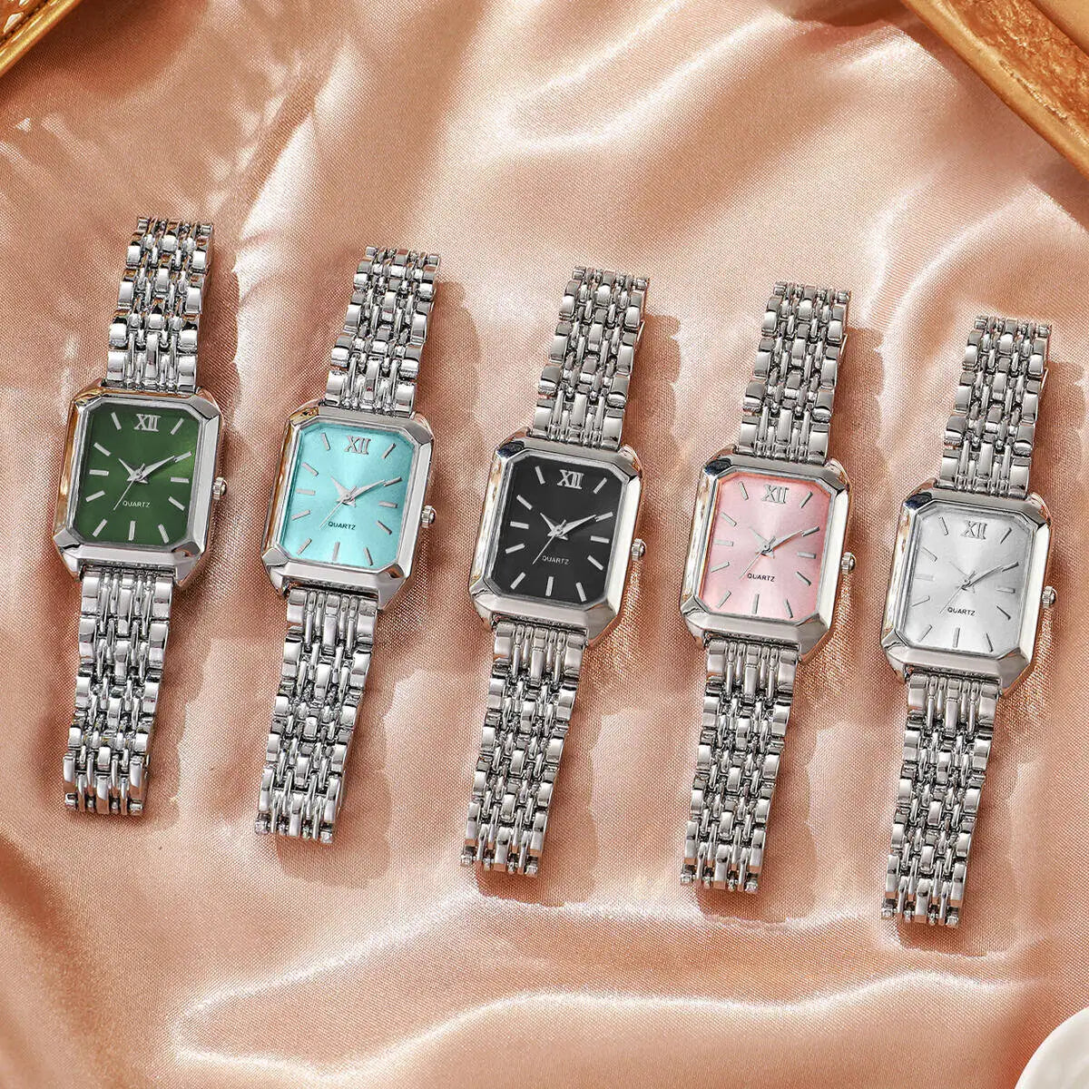 Fashion Rectangle Women Quartz Watch Luxury Analog Wristwatches Reloj Mujer Girls Clock Gift（Without Box） Quick Pick Grocers