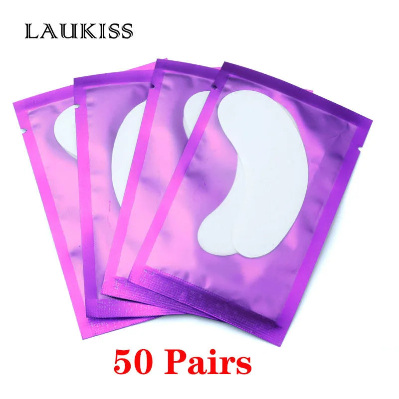 25/50/100Pairs Eye Patches Under Eyelash Pads for Building Hydrogel Paper Patches Lint Free Stickers for False Eyelashes LAUKISS Quick Pick Grocers