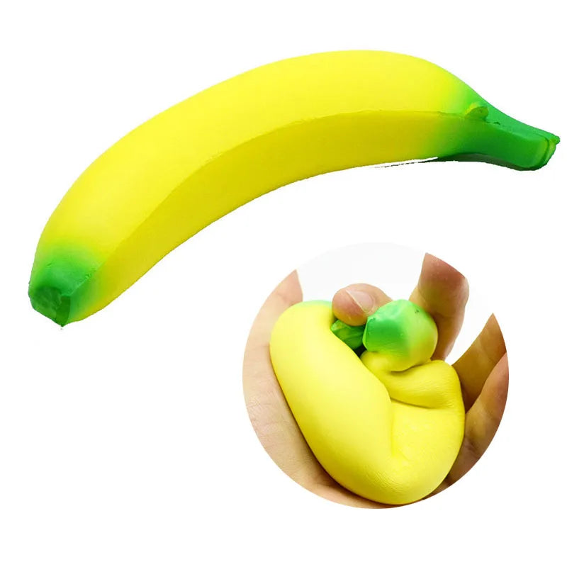 Anti-stress Squishy Banana Toys Slow Rising Jumbo Squishy Fruit Squeeze Toy Funny Stress Reliever Reduce Pressure Prop Econic Blanks