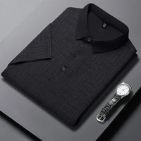 2024 Men's New Printed Business Casual Short sleeved POLO Shirt Fashion Short sleeved Comfortable and Breathable Top Quick Pick Grocers