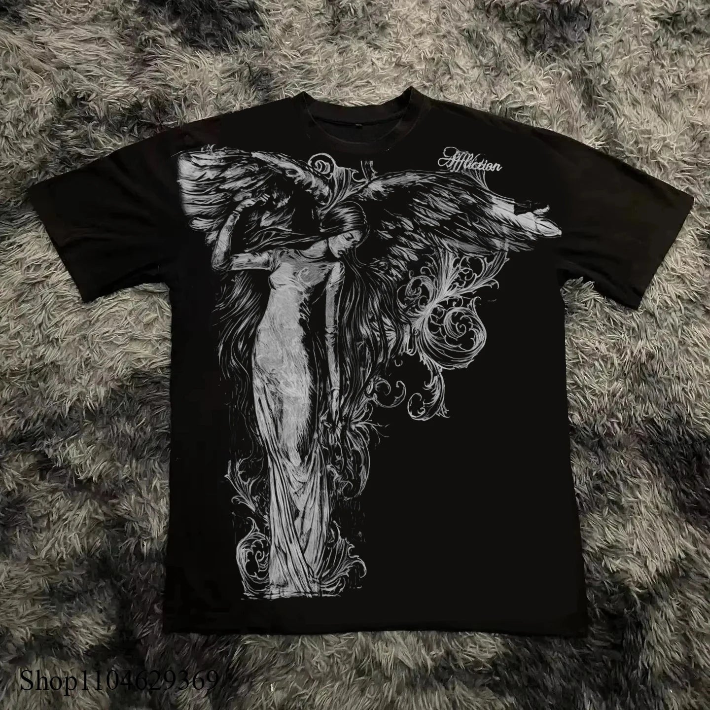 Classic Y2K Gothic Style T-shirt Print Oversized T Shirt High Street Shirts Gothic Round Neck Cotton Tops New Mens Women T Shirt Quick Pick Grocers