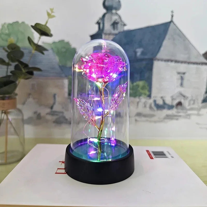 Rose Light Beautiful Realistic Looking Night Light Rose Eternal Flower Party Supplies LED Simulation Rose Flower Valentine's Day Quick Pick Grocers