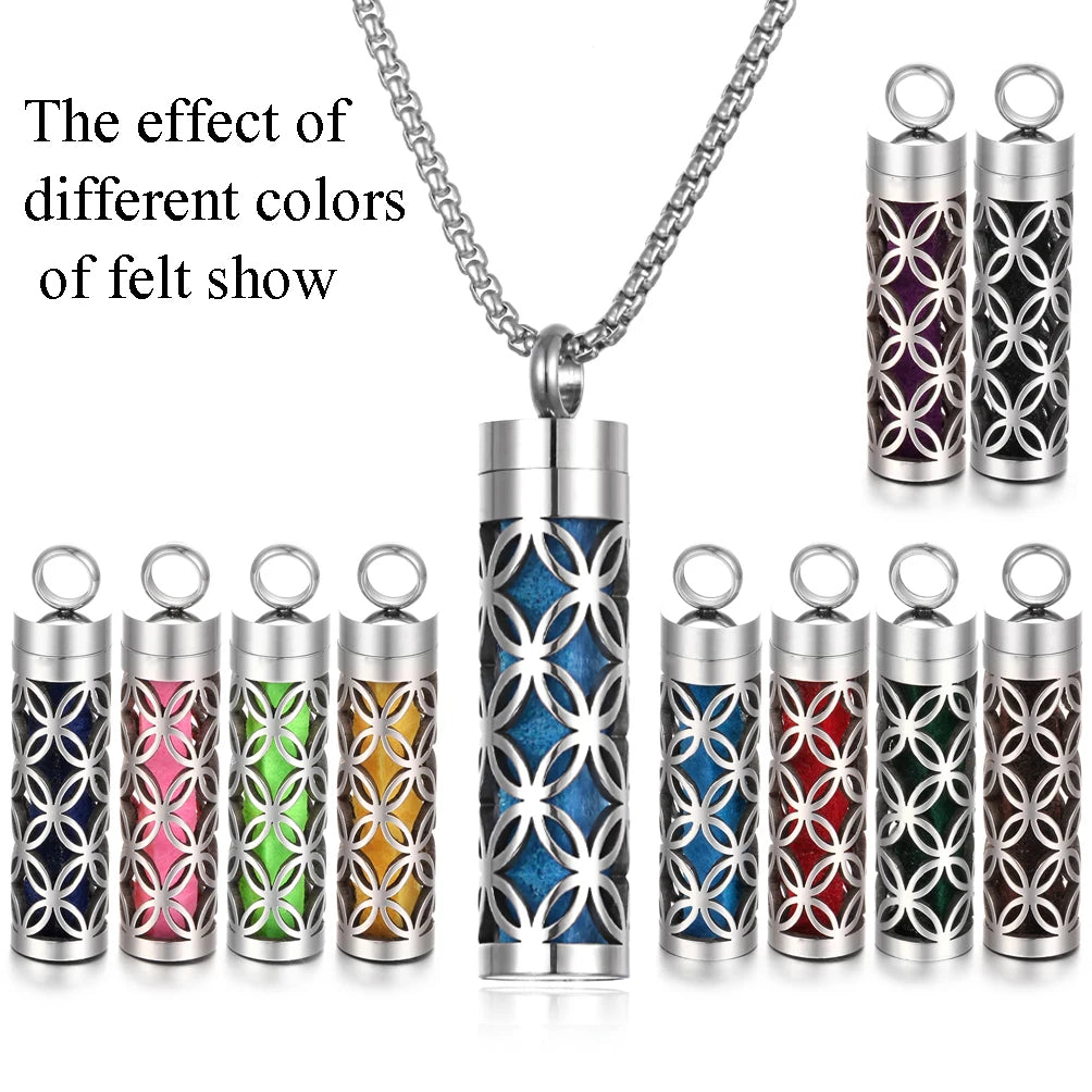Long Strip Stainless Steel Aromatherapy Necklace Perfume Diffuser Essential Oil Diffuser Pendant Necklace Jewelry Accessories Econic Blanks