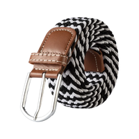 107/120/130CM Fashion Female Elastic Casual Stretch Woven Belt Unisex Canvas Elastic Belts for Women Jeans Pin Buckle Men Belt Quick Pick Grocers