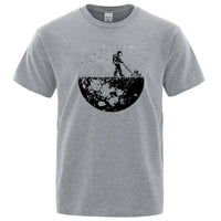Men T-shirt High Quality Funny Cotton Blend Lunar Cleaner Printing Casual Cool Loose O-neck Male  for MenT-shirt Hip Hop Tees Quick Pick Grocers