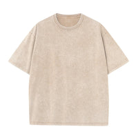 Men's Summer T-shirt 230G Heavy Cotton Vintage Washed T-Shirts Oversized Short Sleeve Loose Streetwear Short Sleeve Tops Tee Quick Pick Grocers