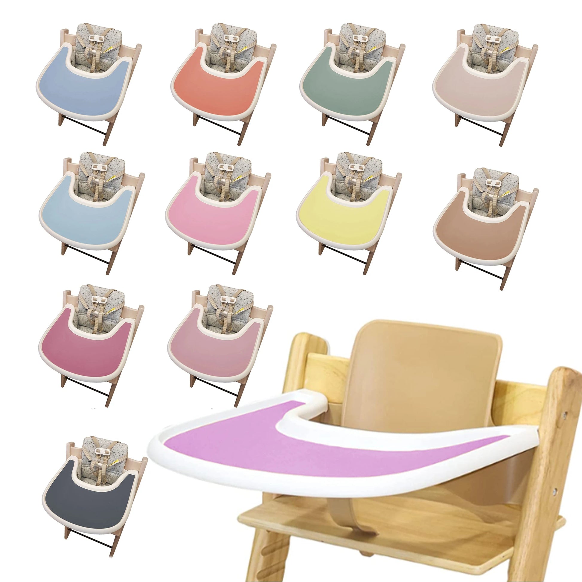 1pcs-Easy To Clean Trip Trap Placemat Silicone Baby Dining Feeding Mat Highchair Flat Tray Placemat For Baby Purest Peak