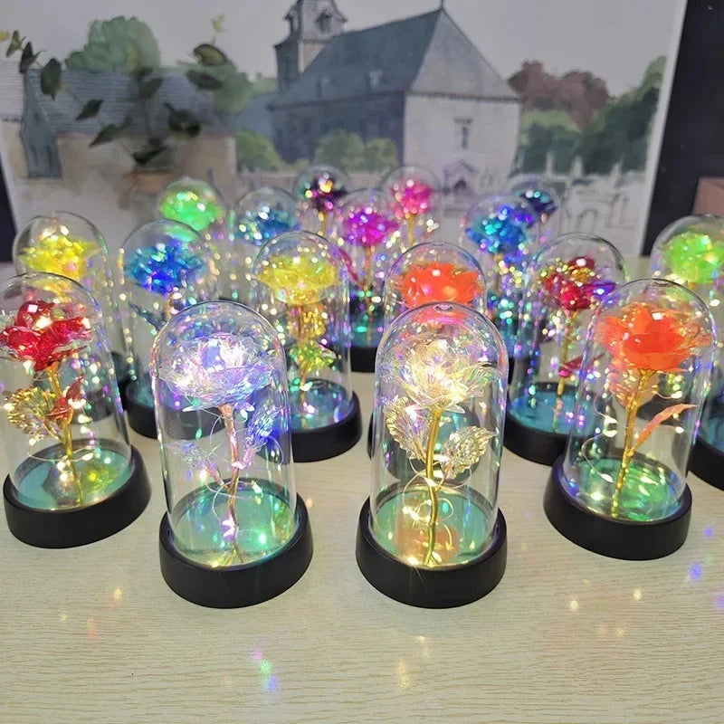 Rose Light Beautiful Realistic Looking Night Light Rose Eternal Flower Party Supplies LED Simulation Rose Flower Valentine's Day Quick Pick Grocers