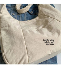Trendy Women's Soft Cloth Shoulder Bag Solid Color Student 2026 Spring Y2k Casual Style Big Handbags Crossbody Bags for Women Quick Pick Grocers