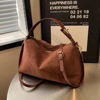 Advanced Retro Bag for Women's 2026 New Textured Frosted Shoulder Bag with Large Capacity Crossbody Commuting Tote Bag Quick Pick Grocers