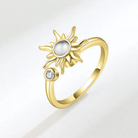 VENTFILLE 925 Sterling Silver Sunflower Diamond Zircon Rotatable Ring For Women Gift Relieve Stress Ring Jewelry Wholesale Quick Pick Grocers