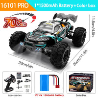 1:16 70KM/H Or 50KM/H 4WD RC Car With LED Remote Control Cars High Speed Drift Monster 4x4 Truck for Kids vs Wltoys 144001 Toys Econic Blanks
