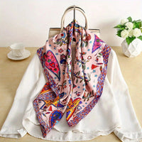 90*90Cm Square Scarf Twill Silk Feeling Women Head Shawls and Wraps Luxury Hair Tree Print Neck Scarves Hijab Bandana Pashmina Econic Blanks