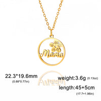 Skyrim Mama Letter Pendant Necklace for Women Stainless Steel Neck Chain Choker Trendy Family Jewelry Mother's Day Gift for Mom Quick Pick Grocers